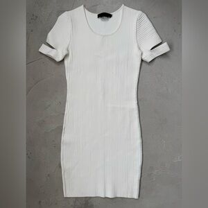 Alexander Wang White Ribbed Mini Dress